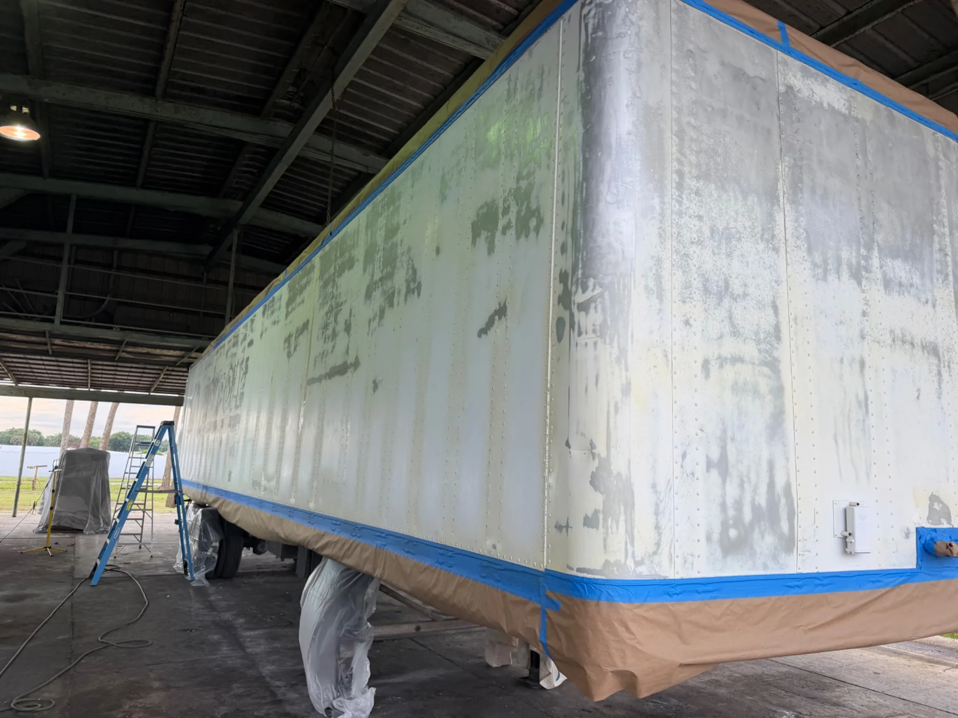 Walpole trailer surface preparation